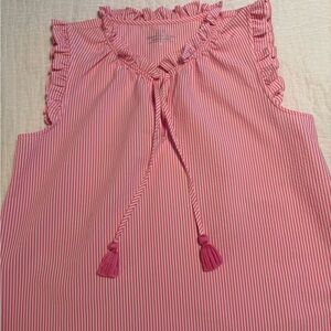 Pink Striped Sleeveless Top